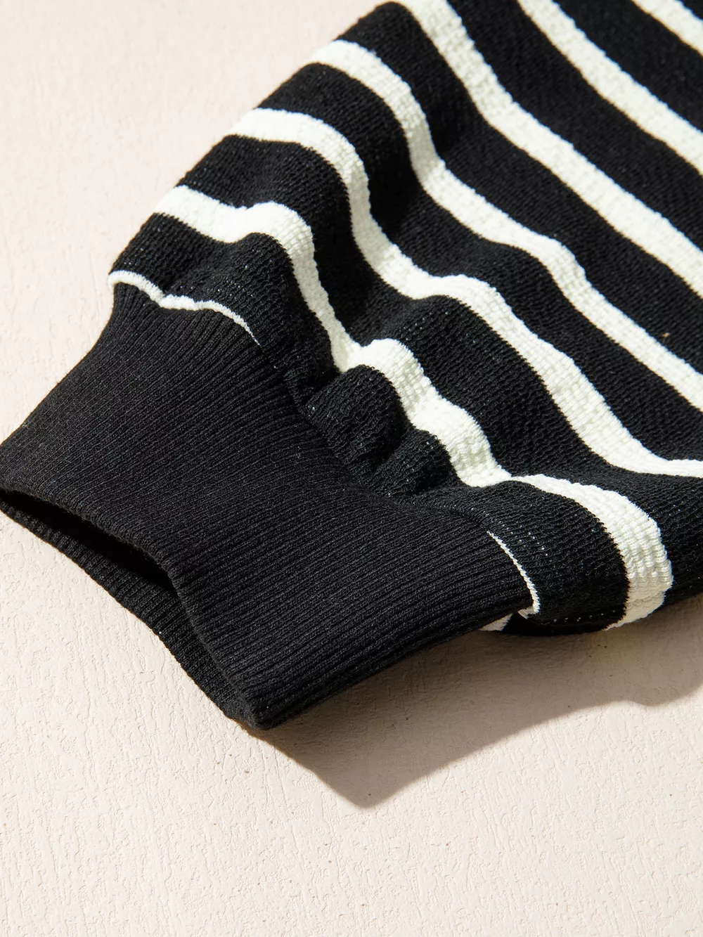 Stripe Contrast MERRY Letter Christmas Print Drop Shoulder Sweatshirt, image 6