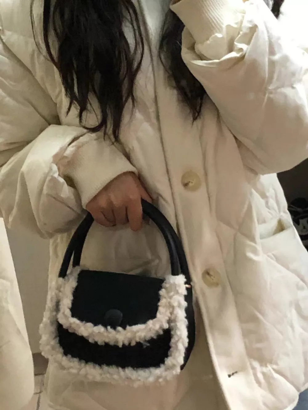 Fluffy Trim Mini Crossbody Bag, image 3