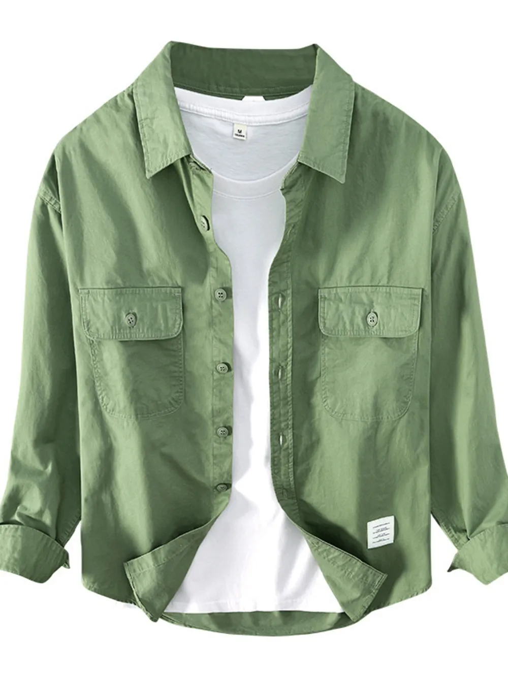 Men's Plus Size Button Up Long Sleeve Shirt, image 2