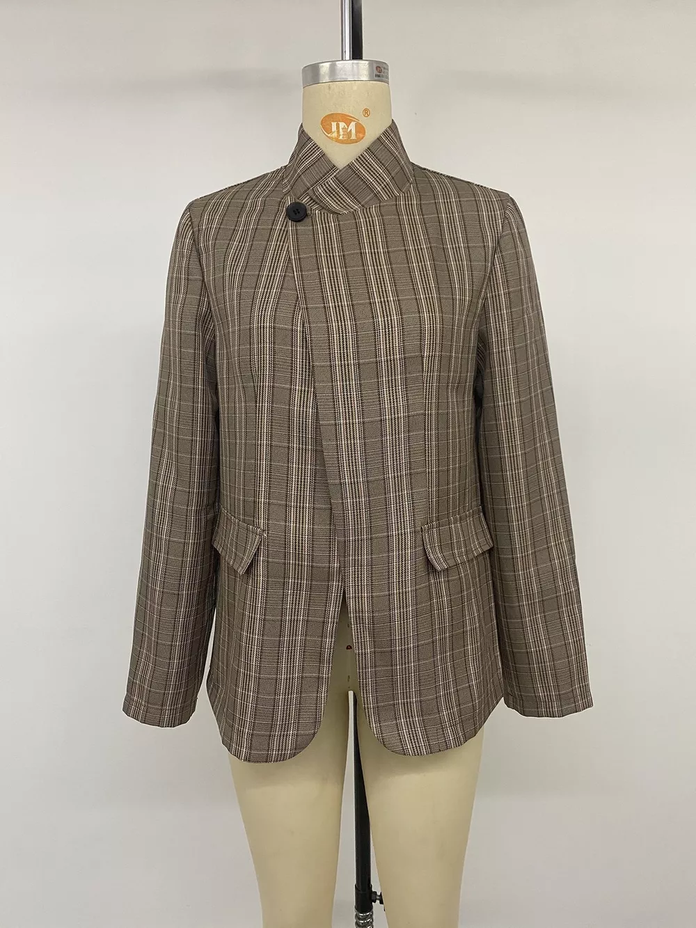 Plaid Single-Button Blazer, image 11