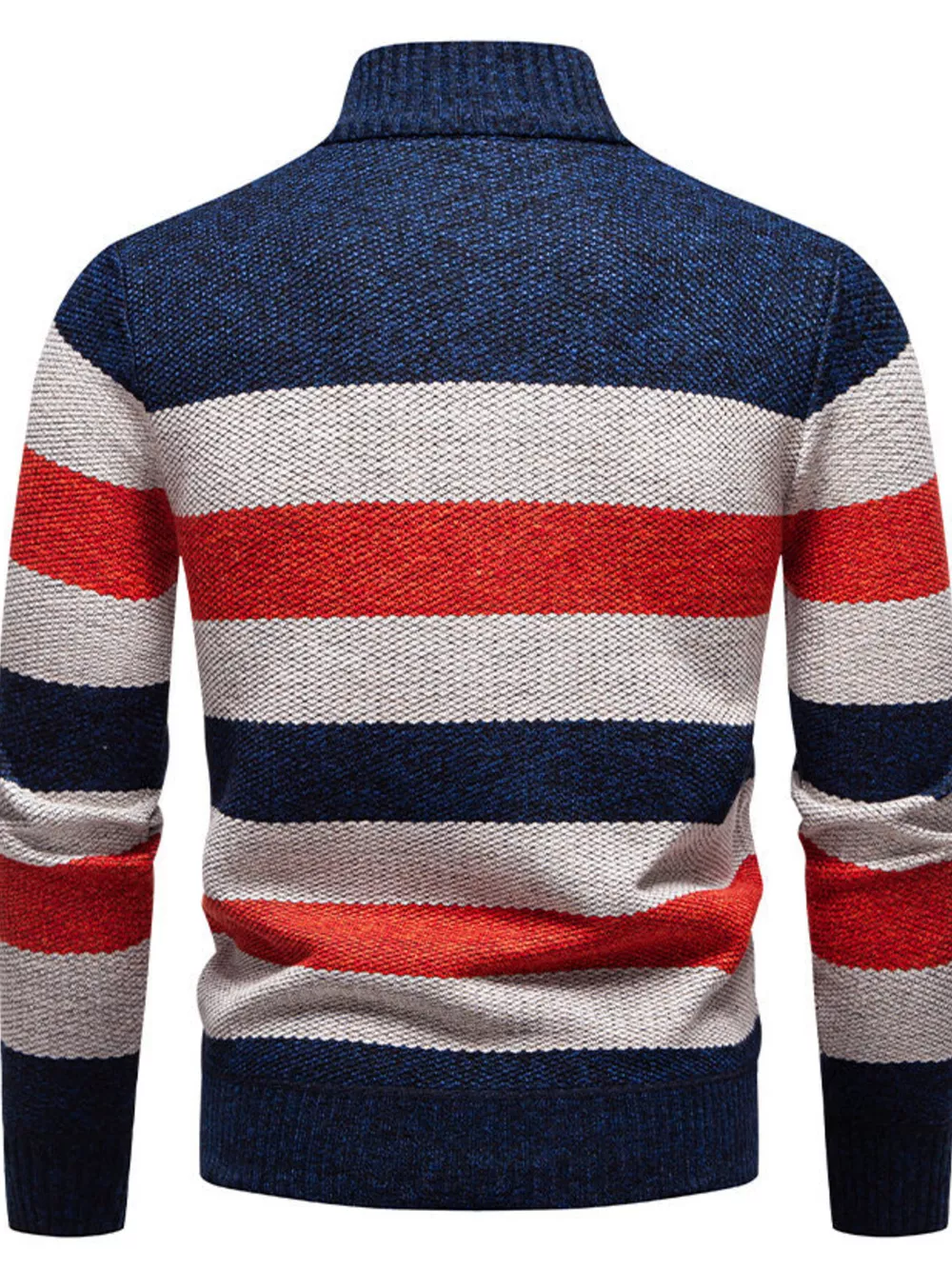 Men's Plus Size Striped Quarter-Zip Sweater, image 10