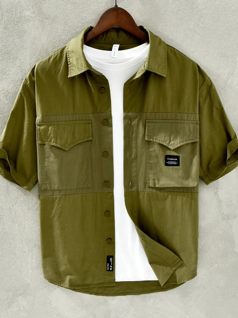 Men's Plus Size Button Up Short Sleeve Shirt, image 3