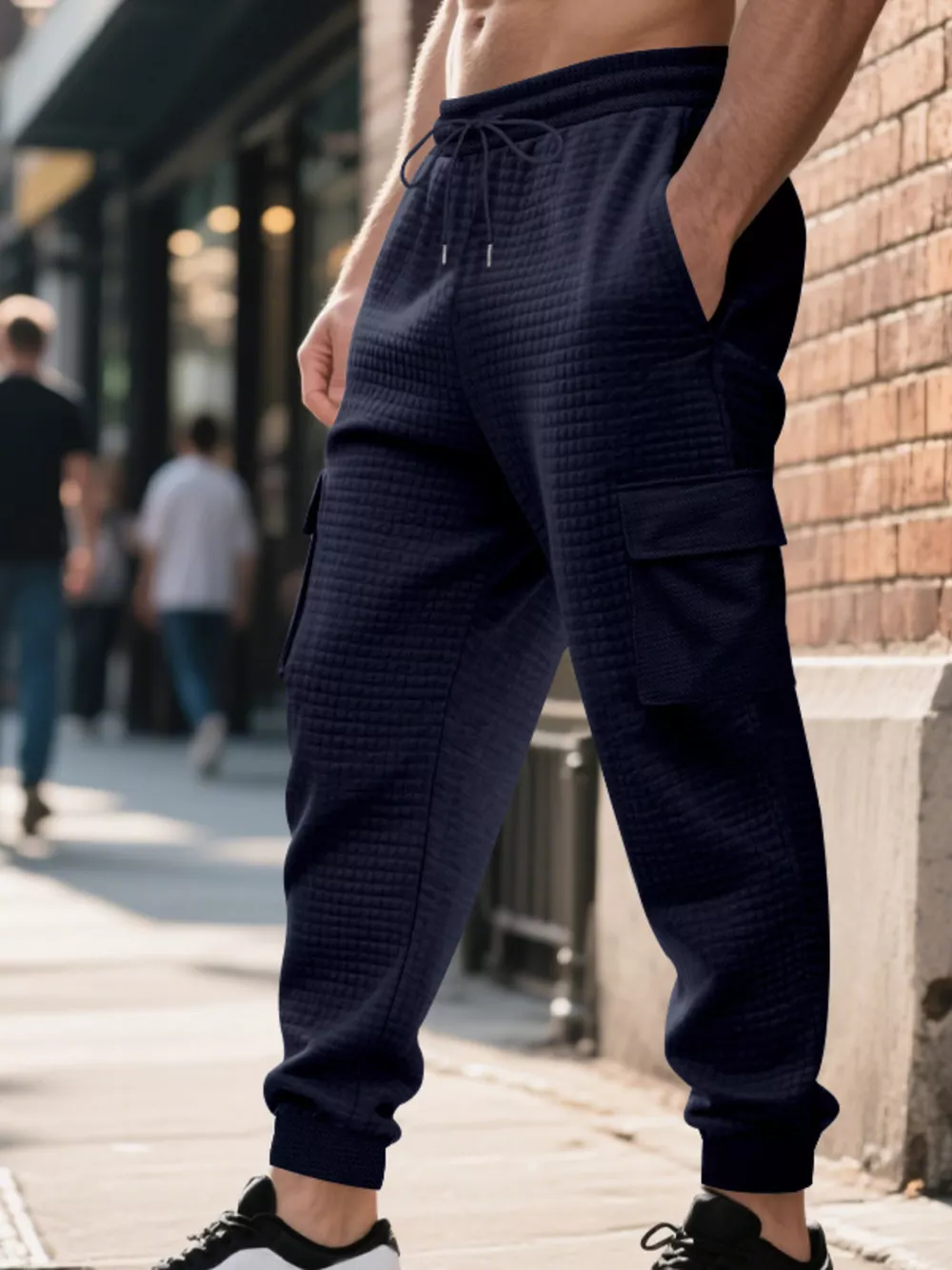 Men's Full Size Textured Cargo Joggers Plus Size, image 17