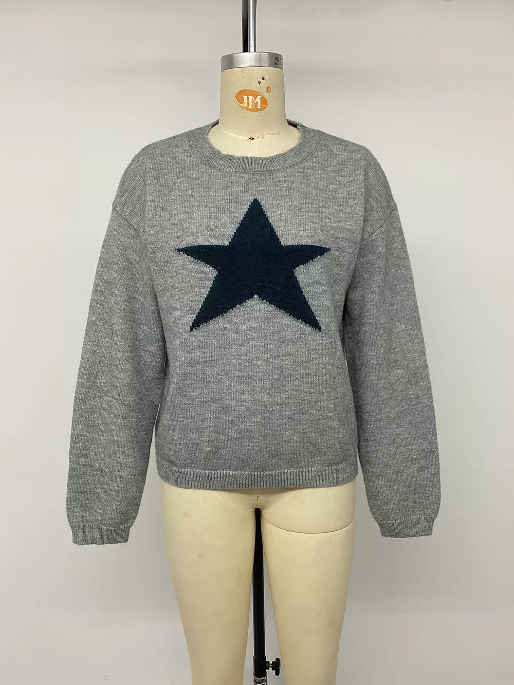 Star-Patterned Dropped Shoulder Sweater, image 11