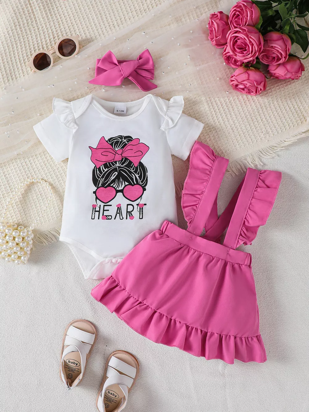 Children's Ruffled Graphic Bodysuit and Dress Set, image 2
