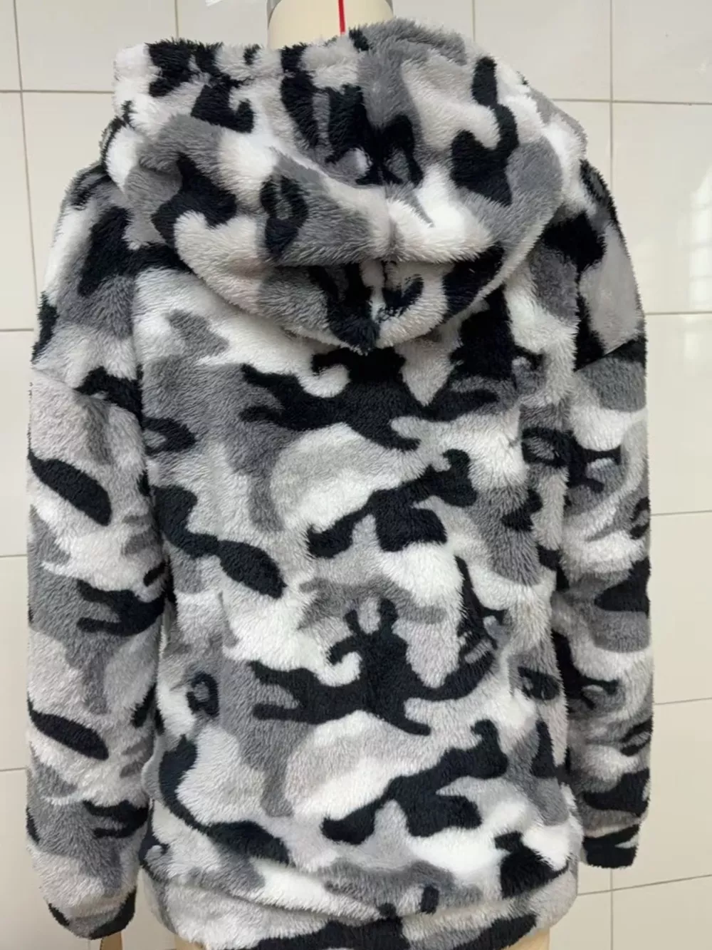 Fuzzy Camo Zip-Up Hoodie, image 11