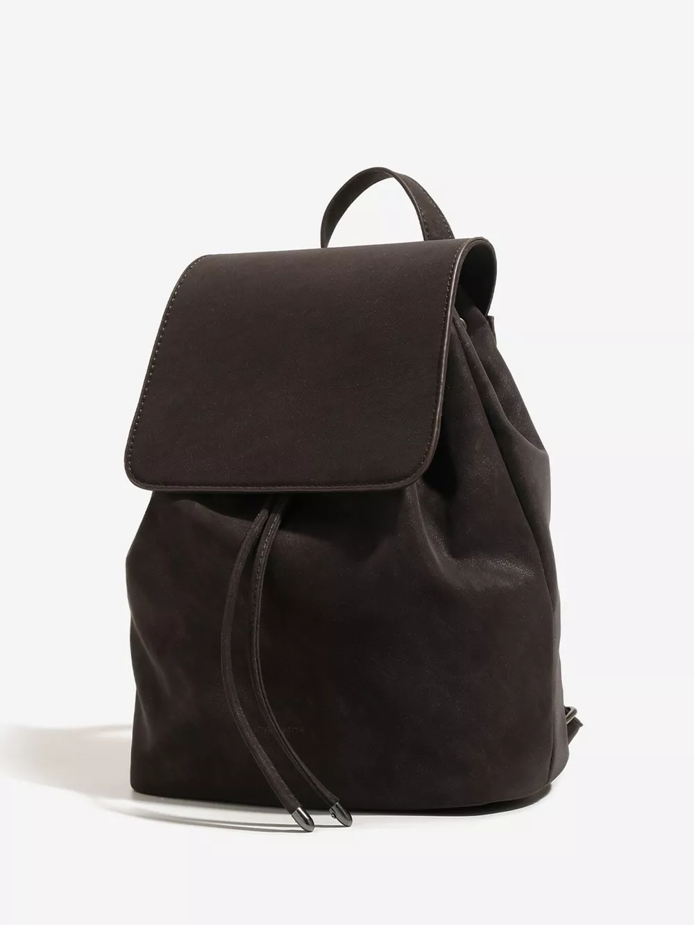 Minimalist Suede Drawstring Backpack Bag, image 3