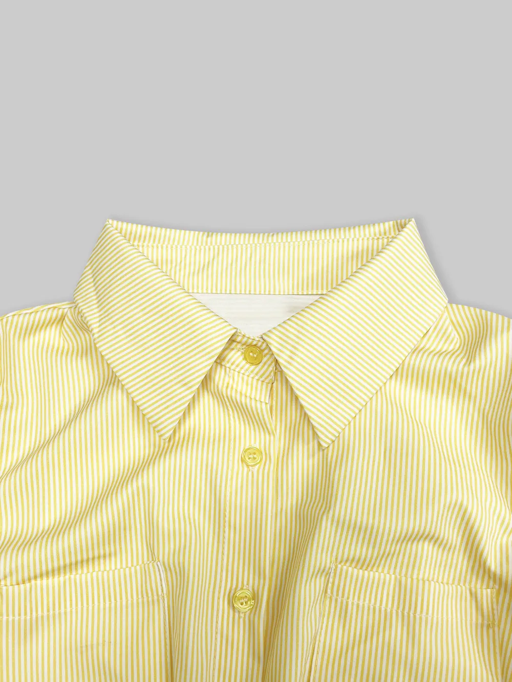 Striped Puff Sleeve Button-Up Shirt, image 5