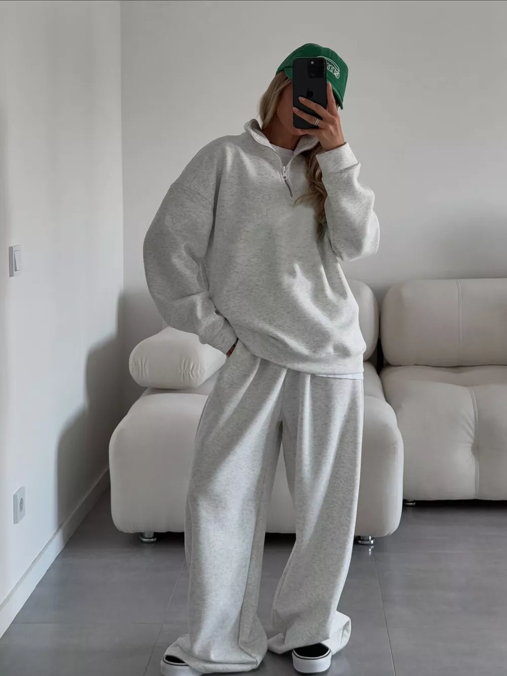 Quarter-Zip Top and Wide-Leg Sweatpants Set, image 12