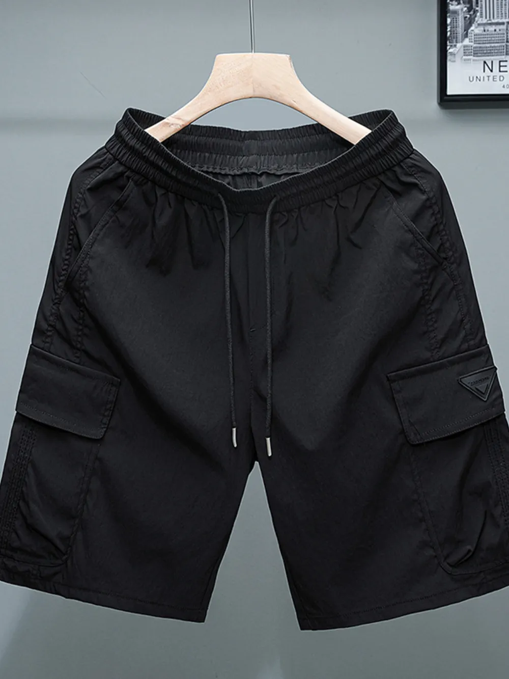 Men's Plus Size Drawstring Cargo Shorts