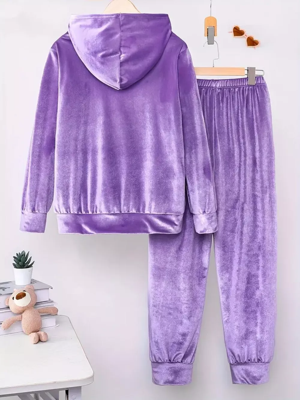 Full Size Velvet Hoodie and Pants Set Plus Size, image 12