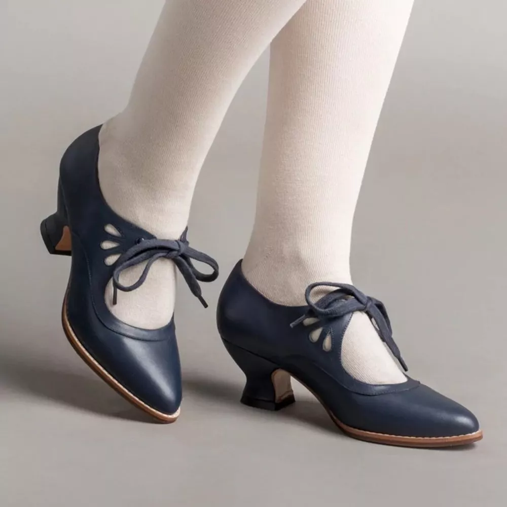 Point Toe Block Heel Shoes, image 3