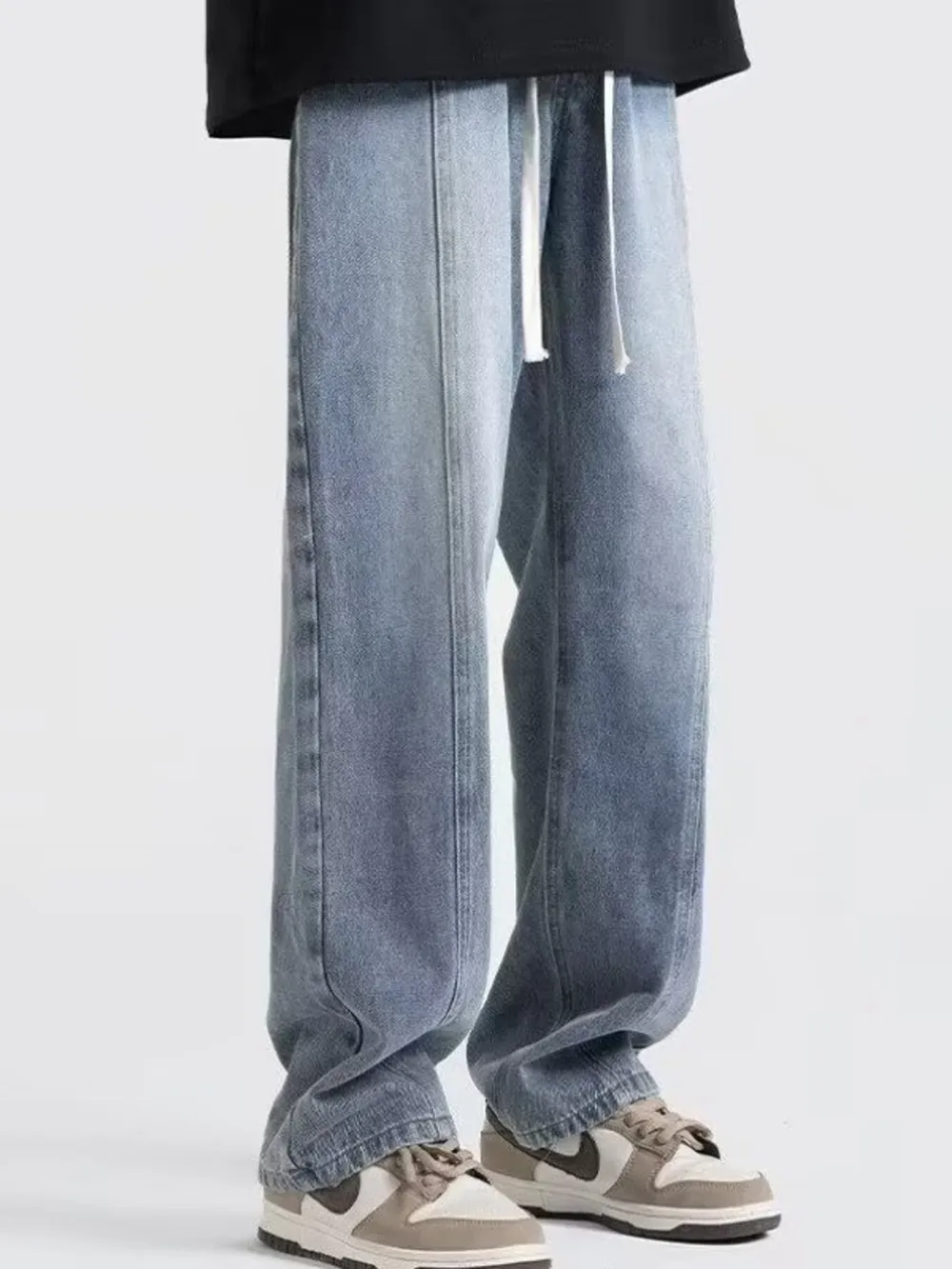 Men's Full Size Vintage Wash Wide Leg Jeans Plus Size, image 2