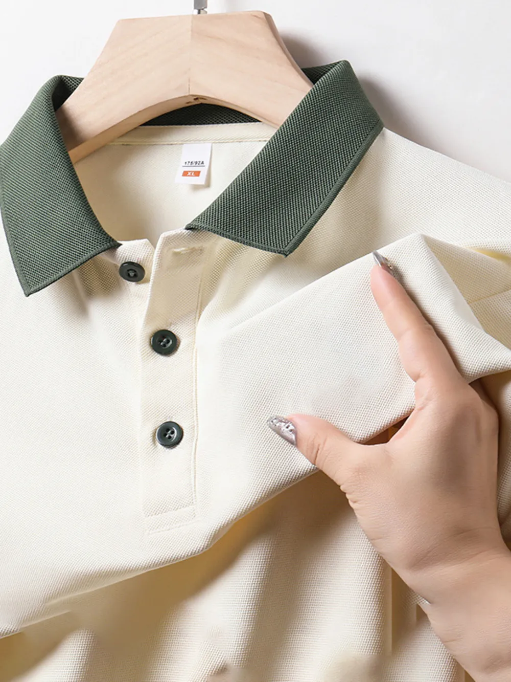 Men's Plus Size Contrast Collar Short Sleeve Polo Shirt