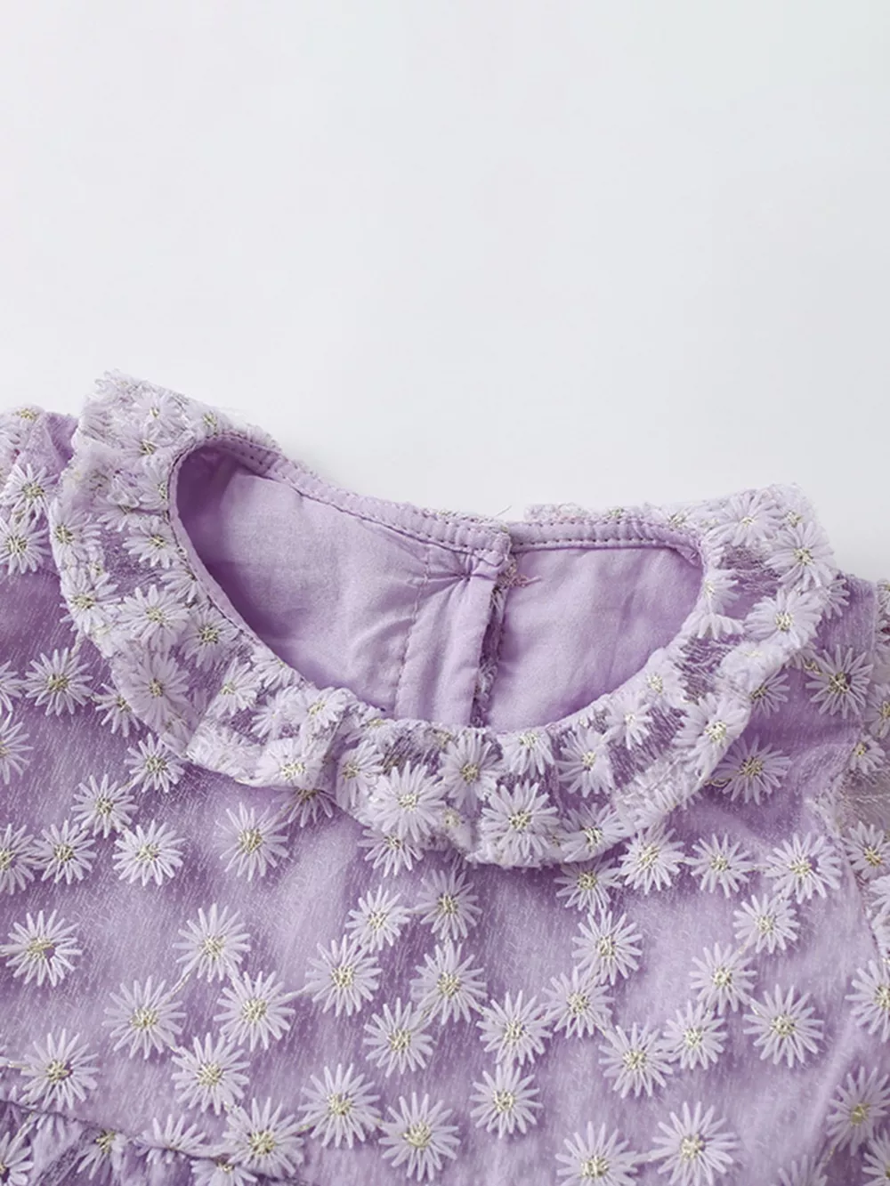 Children's Floral Lace Ruffle Sleeve Party Dress, image 4