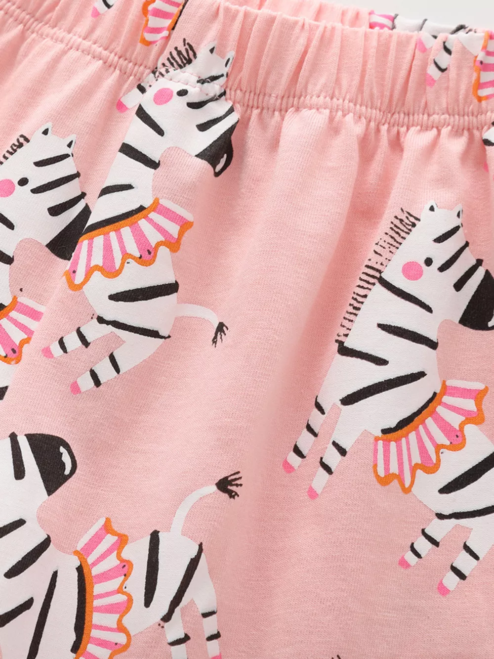 Children's Zebra Print Round Neck Top and Shorts Set, image 5
