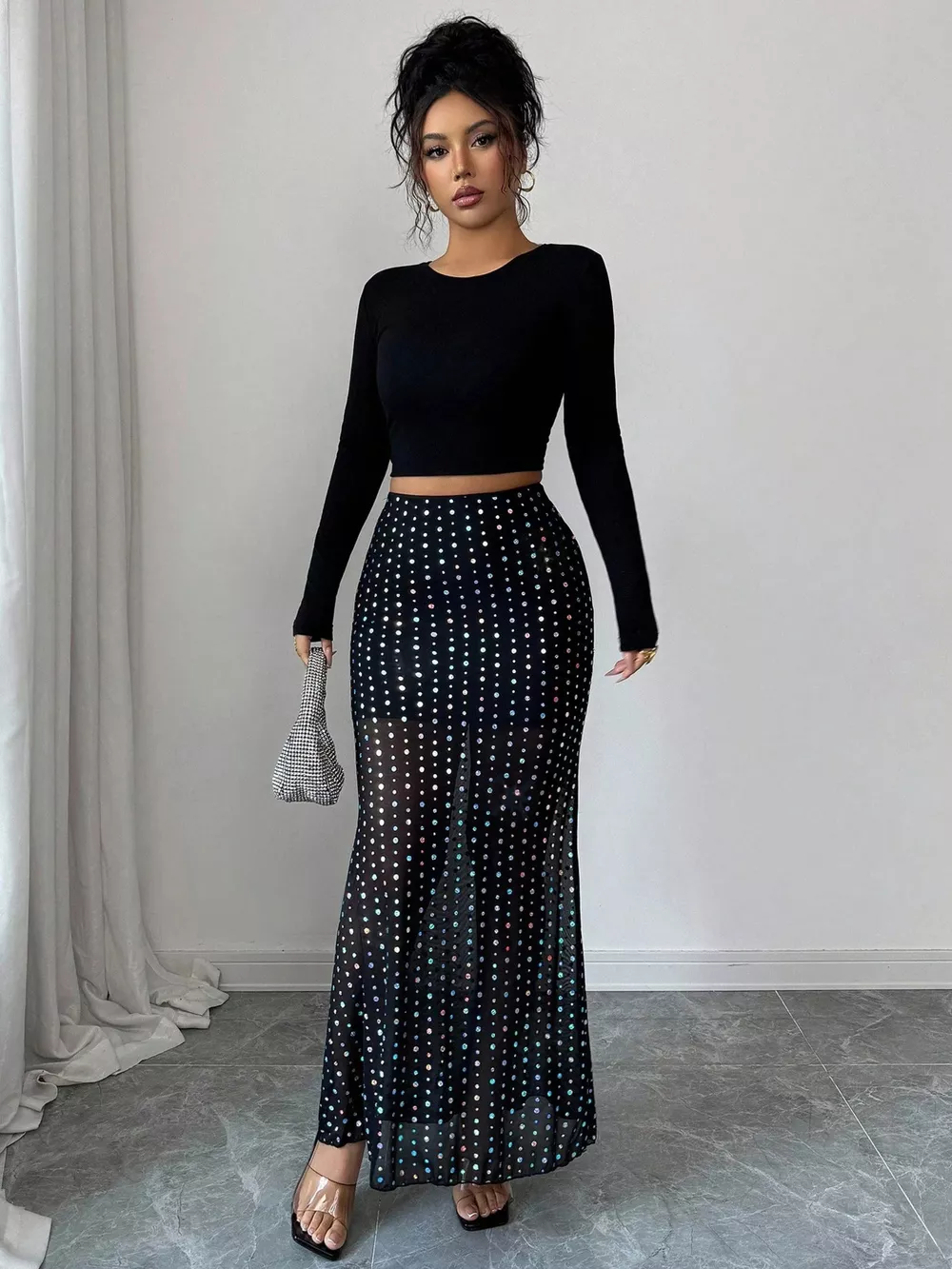 Polka Dot Maxi Skirt, image 3