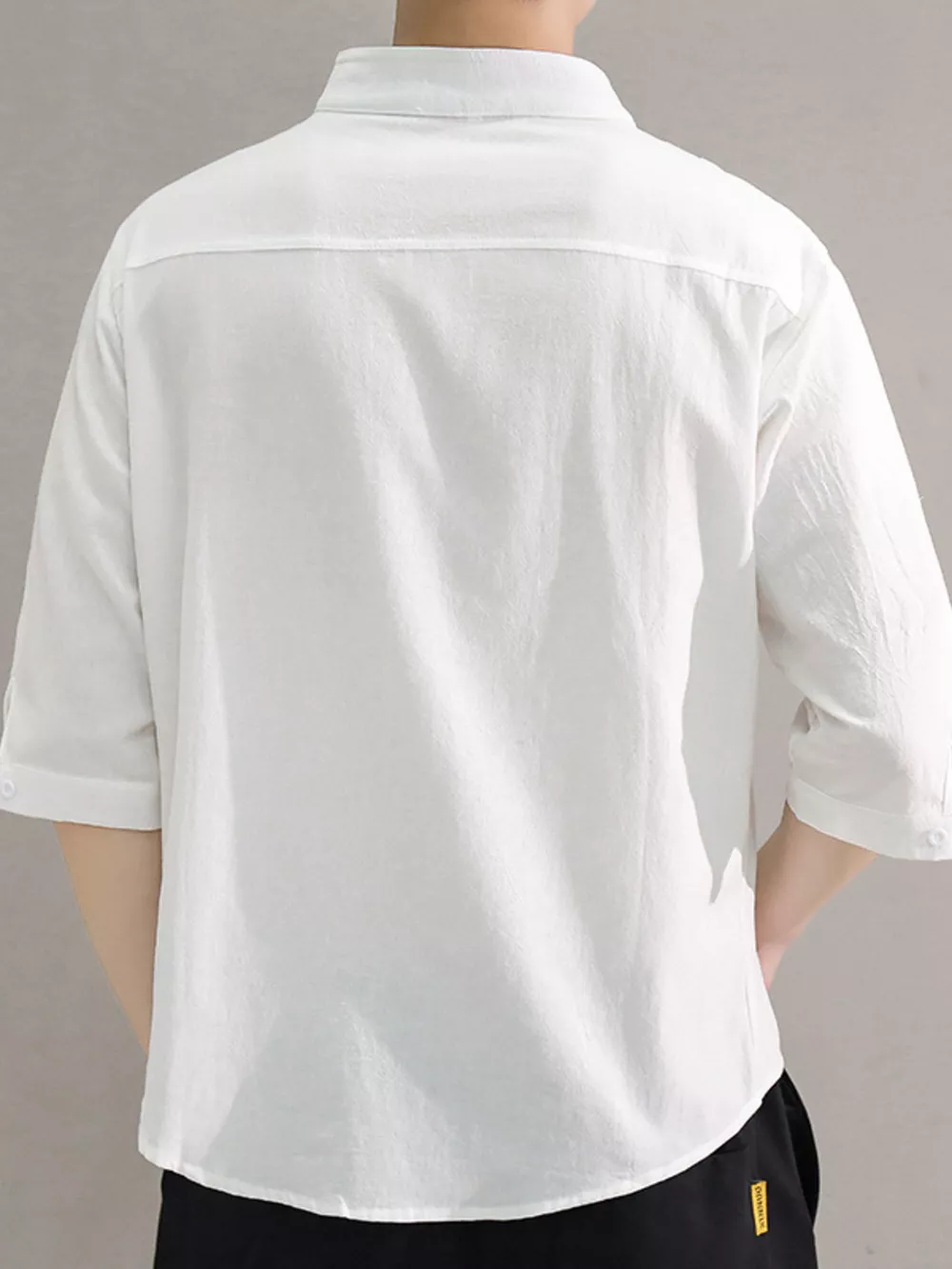 Men's Plus Size Button Up Roll-Up Sleeve Shirt, image 14