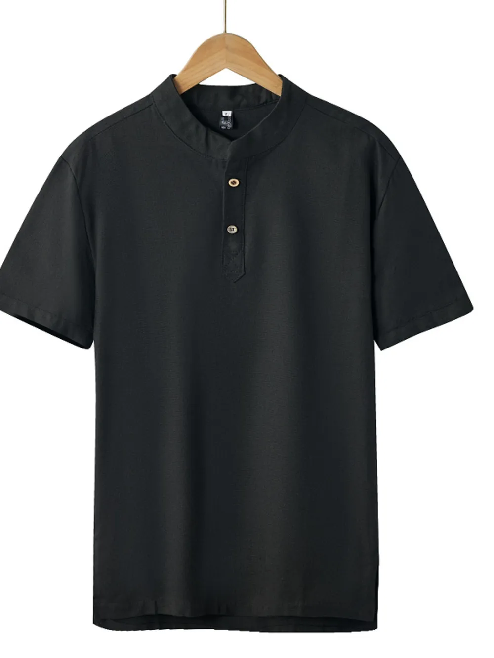 Men's Plus Size Button Detail Short Sleeve Blouse, image 3