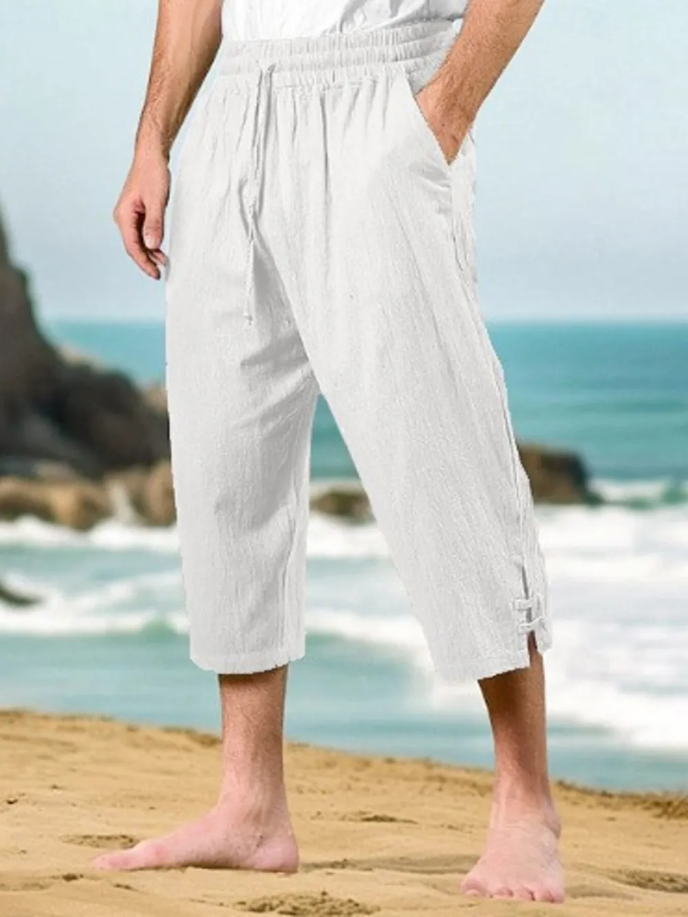 Men's Full Size Loose Fit Cropped Pants Plus Size, image 7