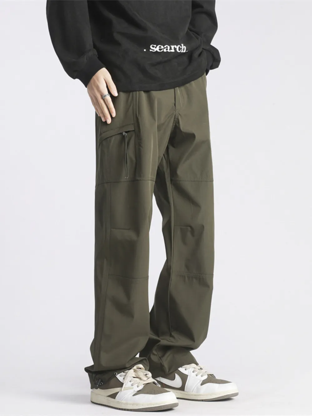 Men's Full Size Relaxed Fit Cargo Pants with Pockets Plus Size, image 4