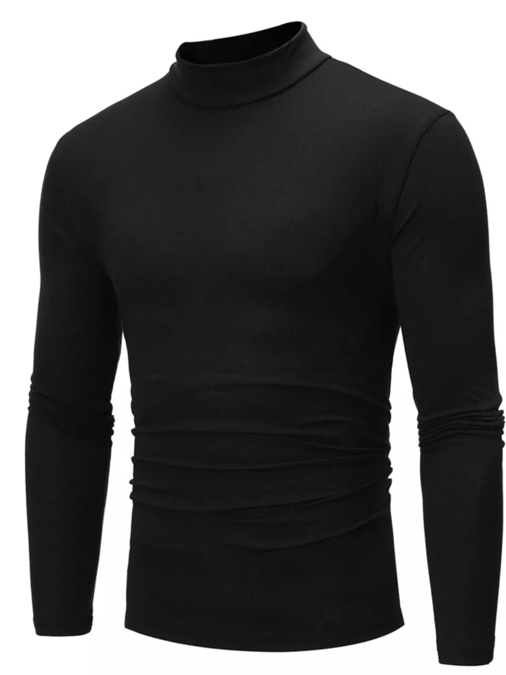 Men's Plus Size Slim Fit Mock Neck Long Sleeve T-Shirt, image 4