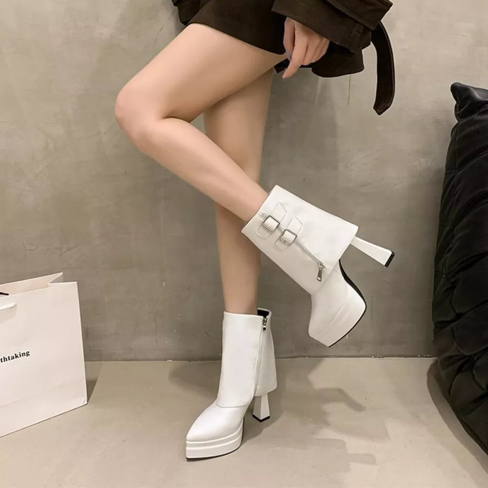 Point Toe Block Heels Boots, image 9