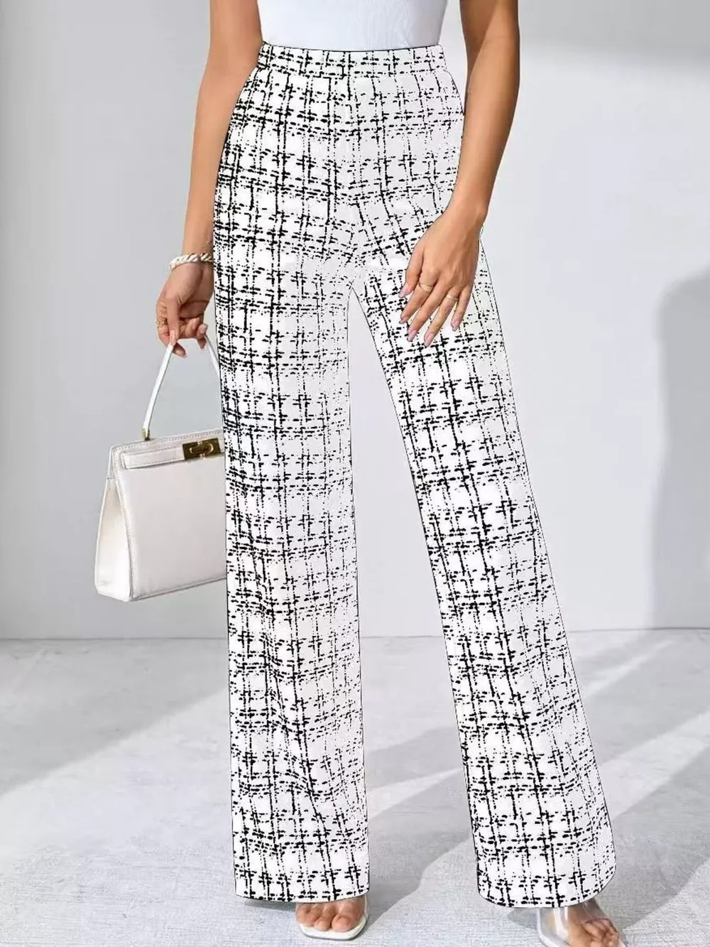 Plaid Wide Leg Pants, image 3
