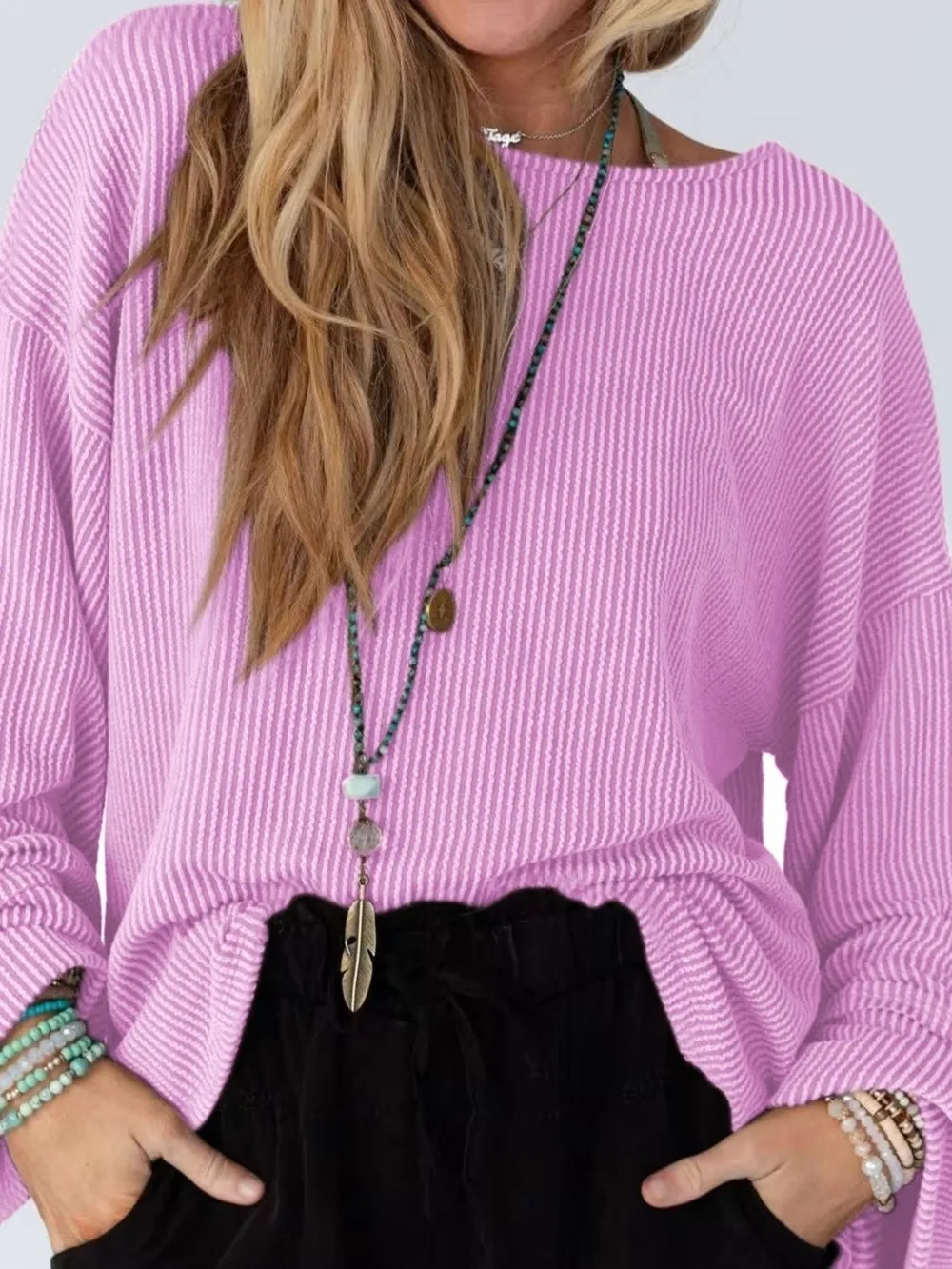 Cutout Back Long Sleeve T-Shirt, image 5