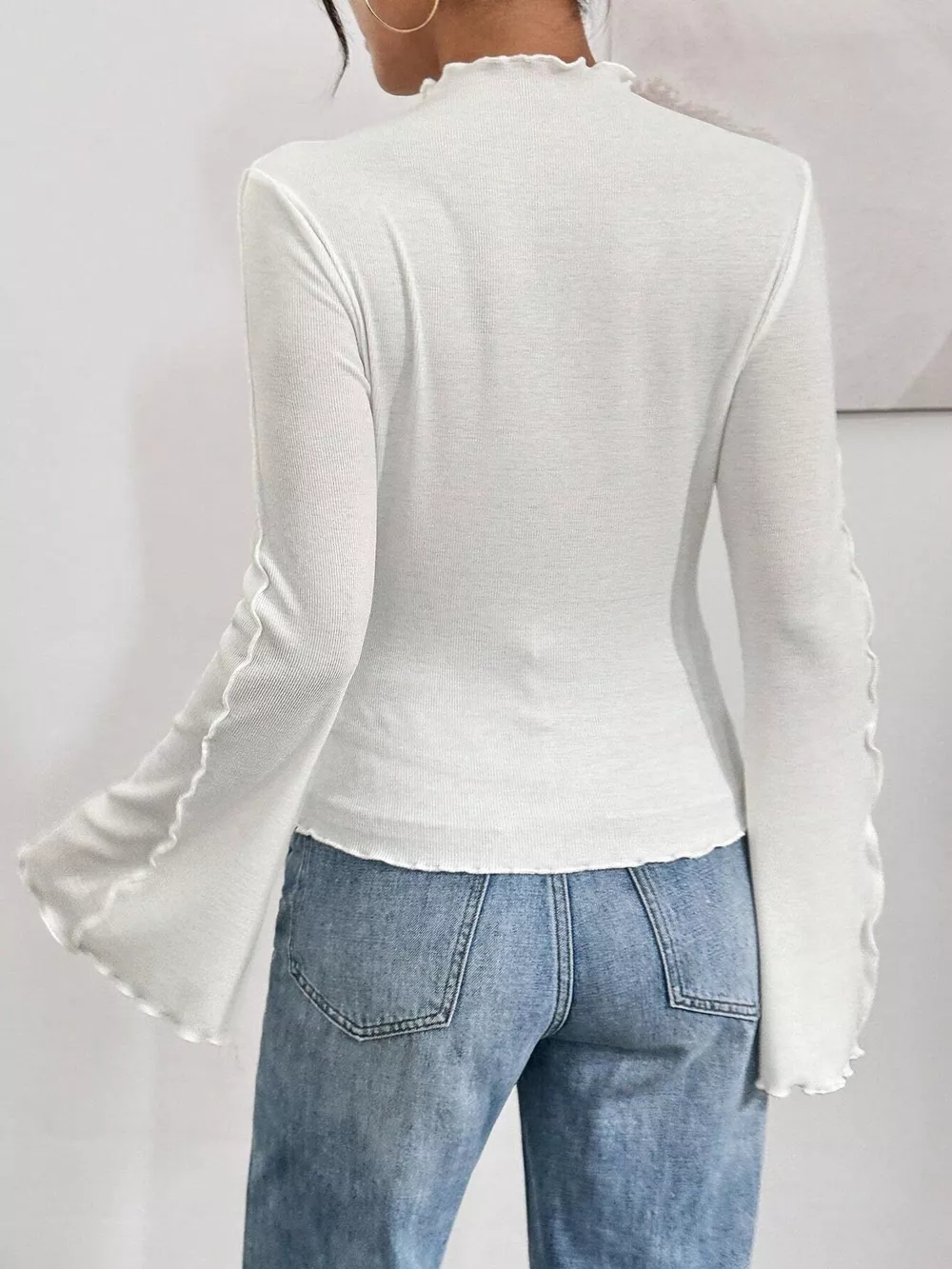 Lettuce Edge Flare Sleeve Top, image 6