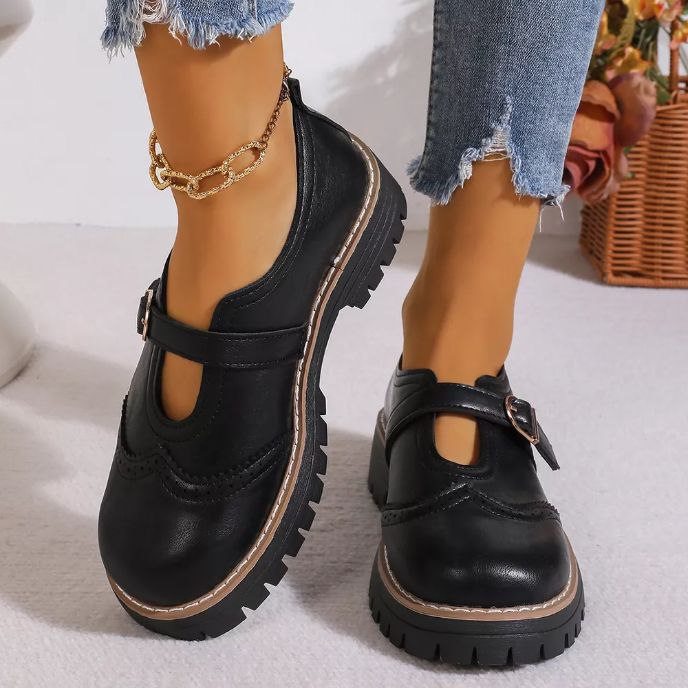 Round Toe Platform Loafers