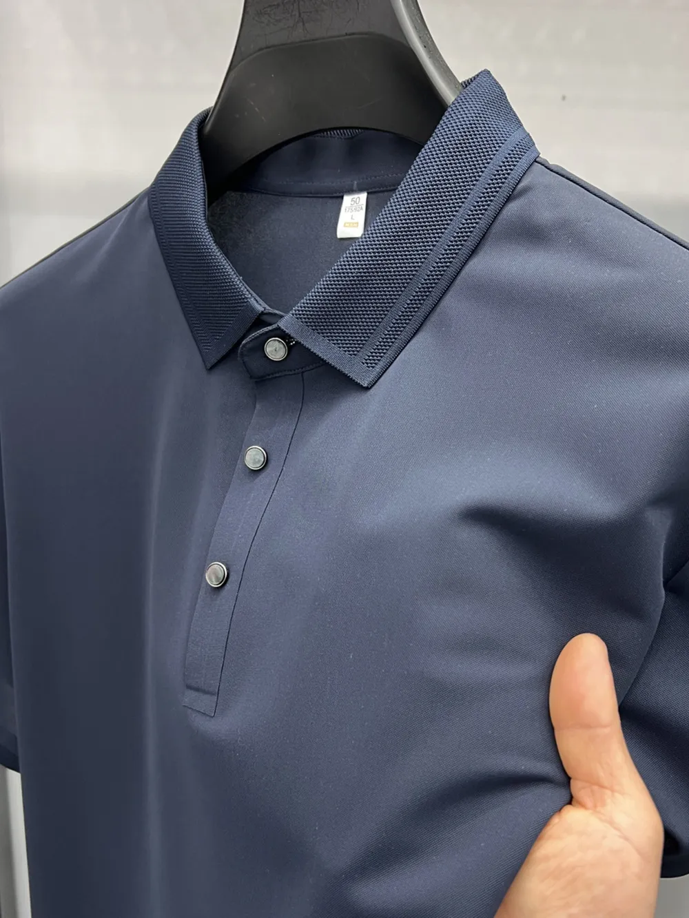 Men's Plus Size Button Detail Short Sleeve Polo, image 7