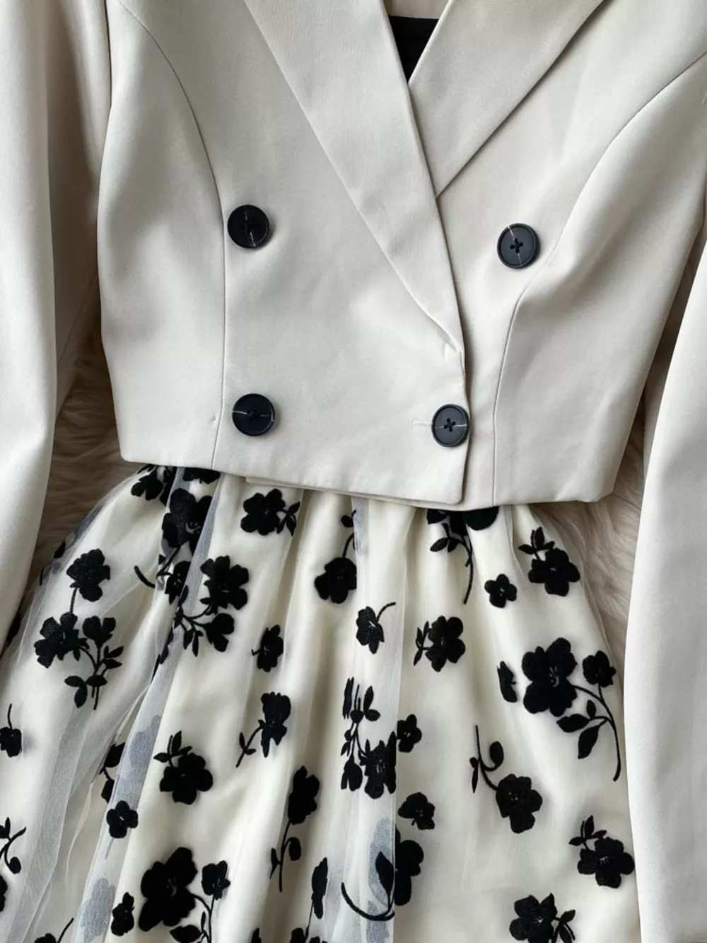 Floral Mesh Dress & Blazer Set, image 5