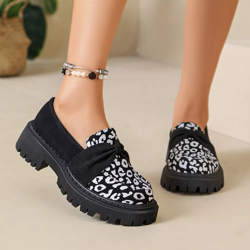 Leopard Round Toe Loafers, image 2