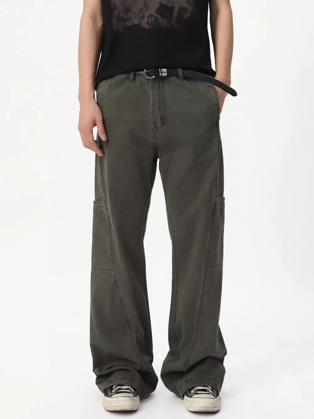 Men's Vintage Washed Loose Fit Straight-Leg Pants, image 3