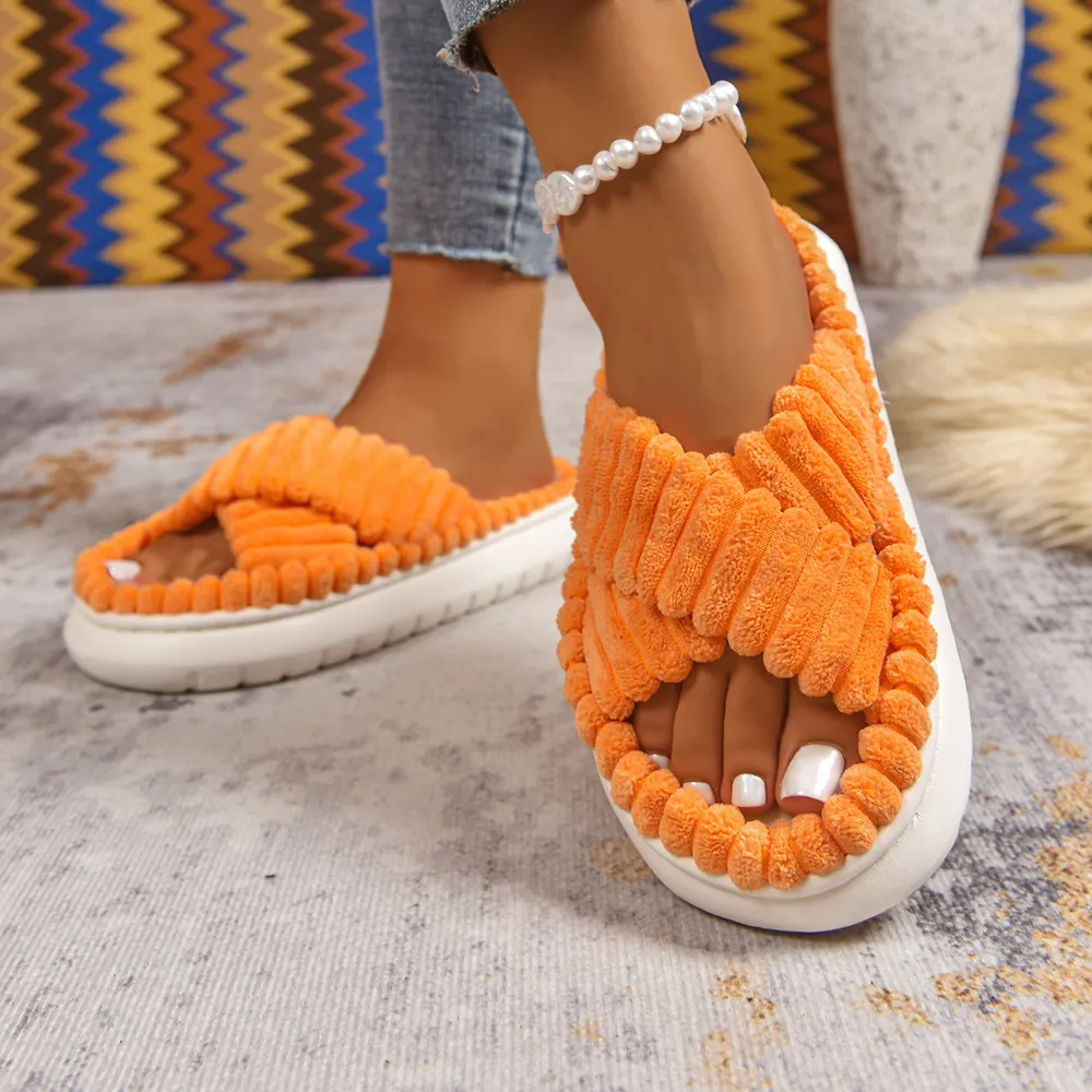 Crisscross Open Toe Platform Slippers, image 12