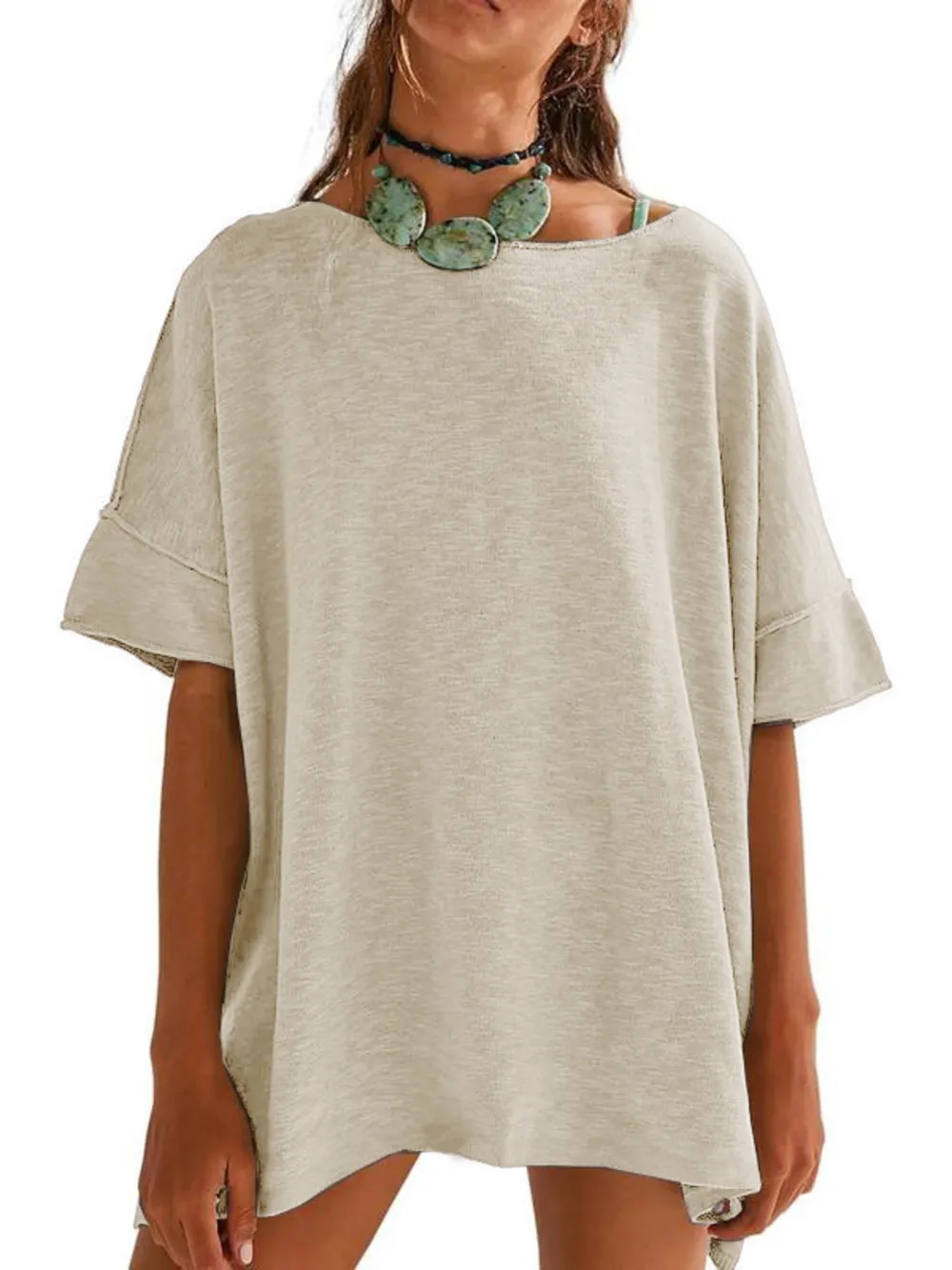 Oversized Round Neck Drop-Shoulder T-Shirt, image 22