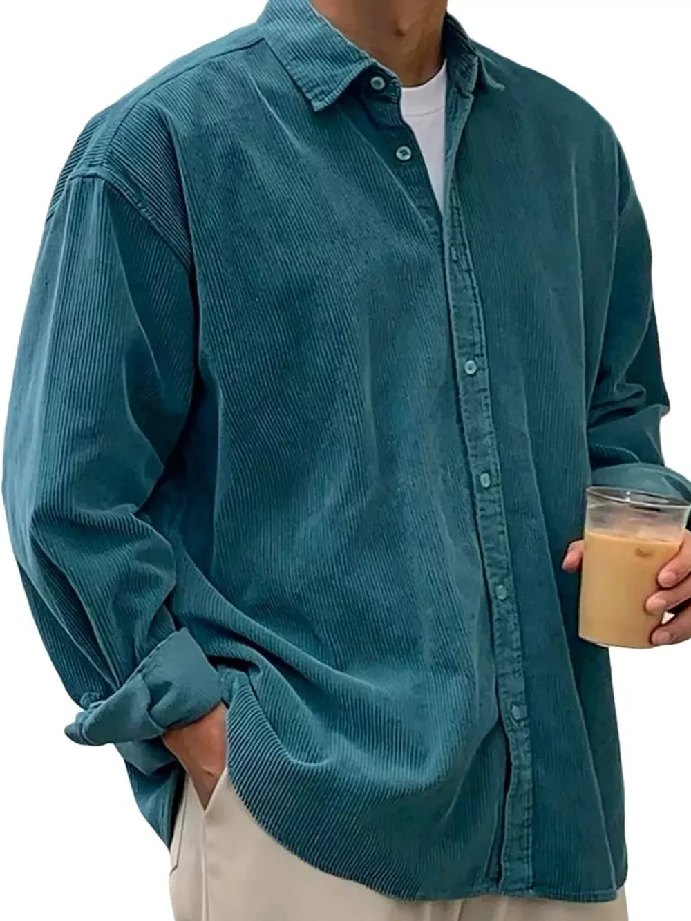 Men's Full Size Button Up Long Sleeve Shirt Plus Size, image 11