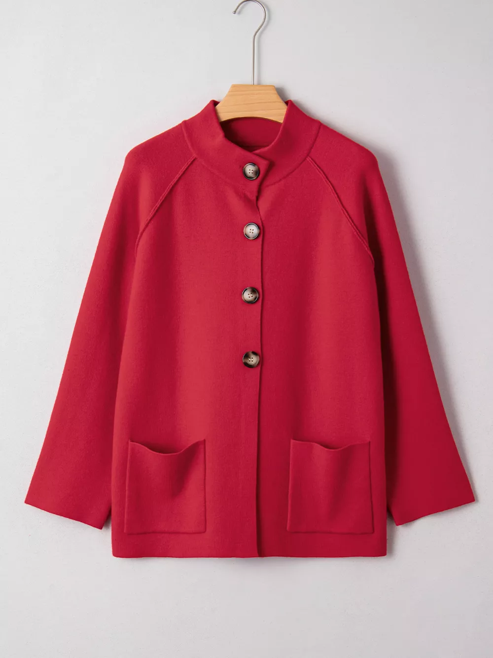 Collared Button Front Wrapped Cardigan, image 4