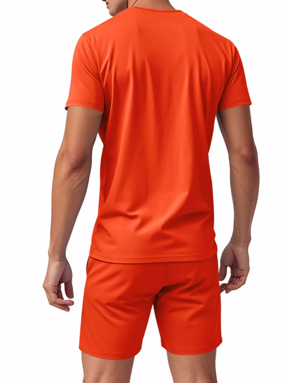 Men's Full Size V-Neck Short Sleeve T-Shirt and Shorts Set Plus Size, image 4