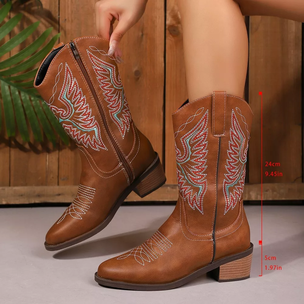 Embroidered Western Cowboy Boots, image 11