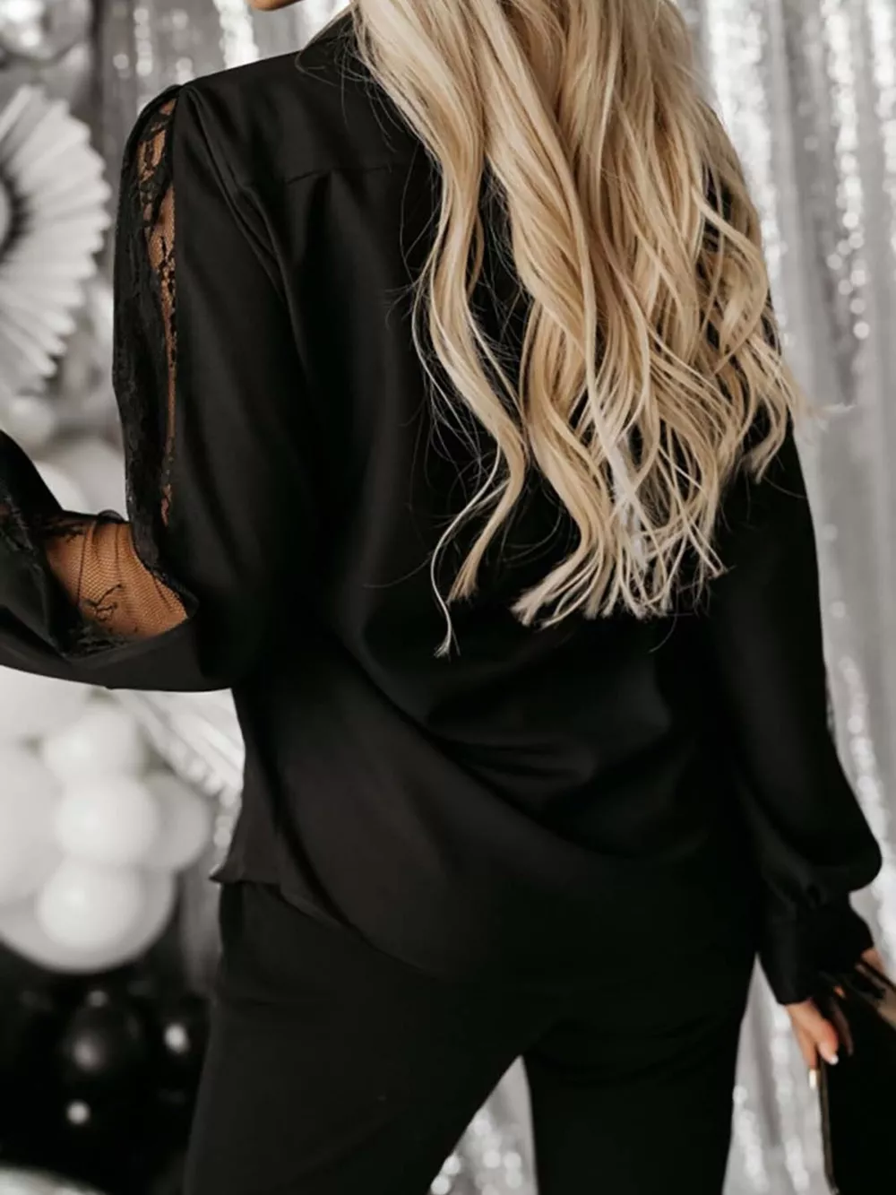 Lace-Sleeve Button Up Shirt, image 13
