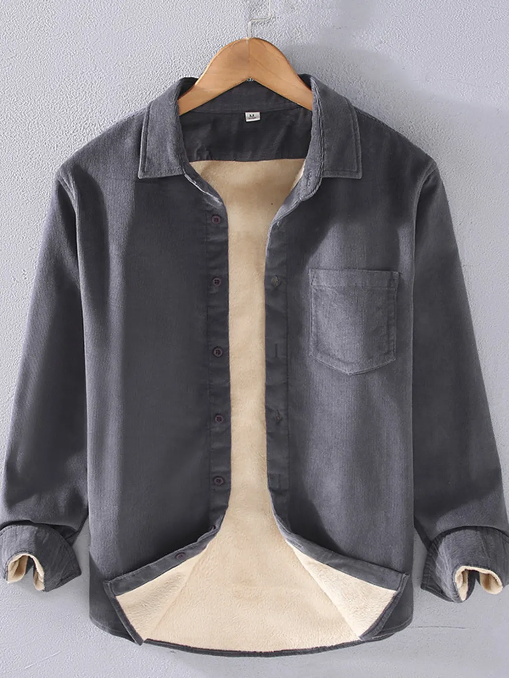 Men's Plus Size Button Up Long Sleeve Shirt