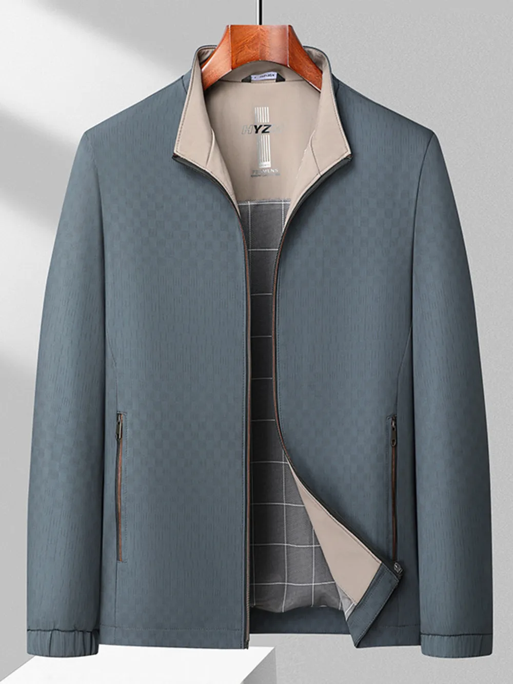 Men's Plus Size Zip Up Long Sleeve Jacket, image 2