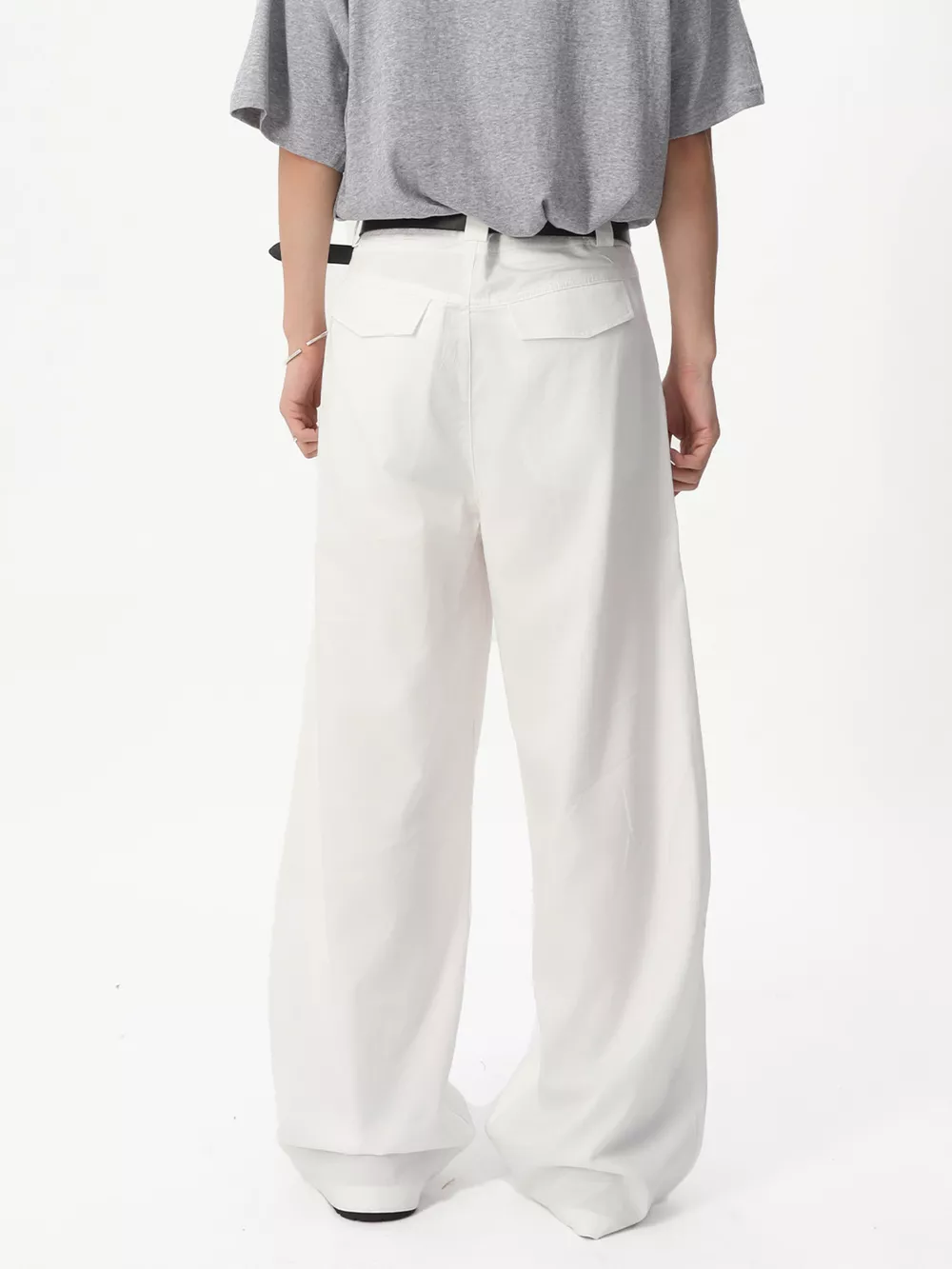 Men's Wide Leg Pleated Pants, image 5