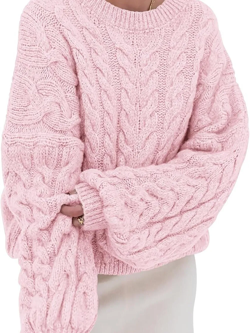 Cable Knit Long Sleeve Sweater, image 4