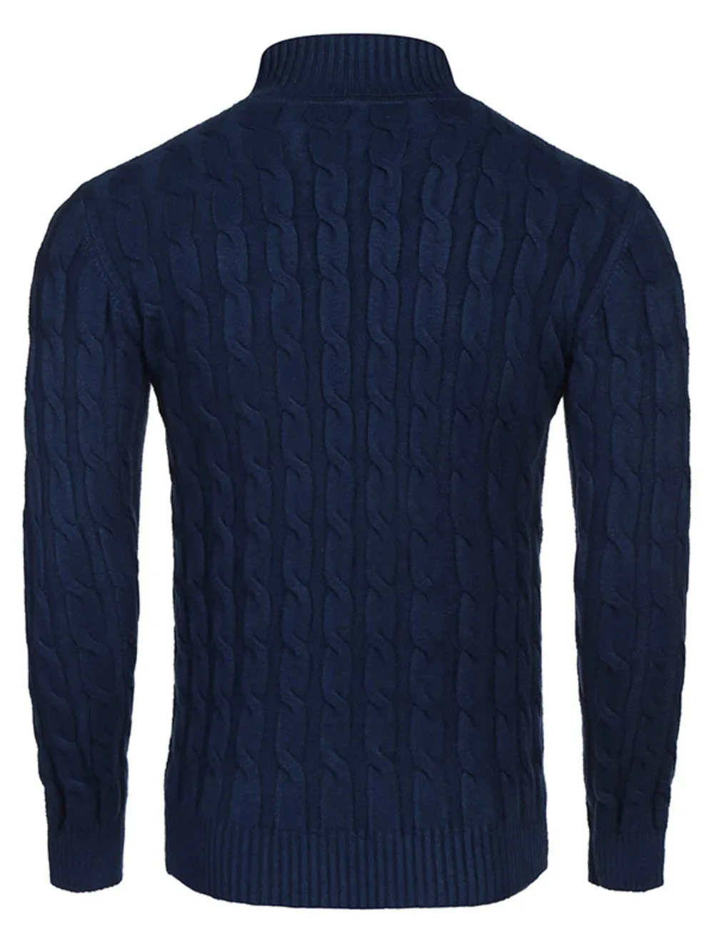 Men's Cable Knit Turtleneck Sweater, image 4