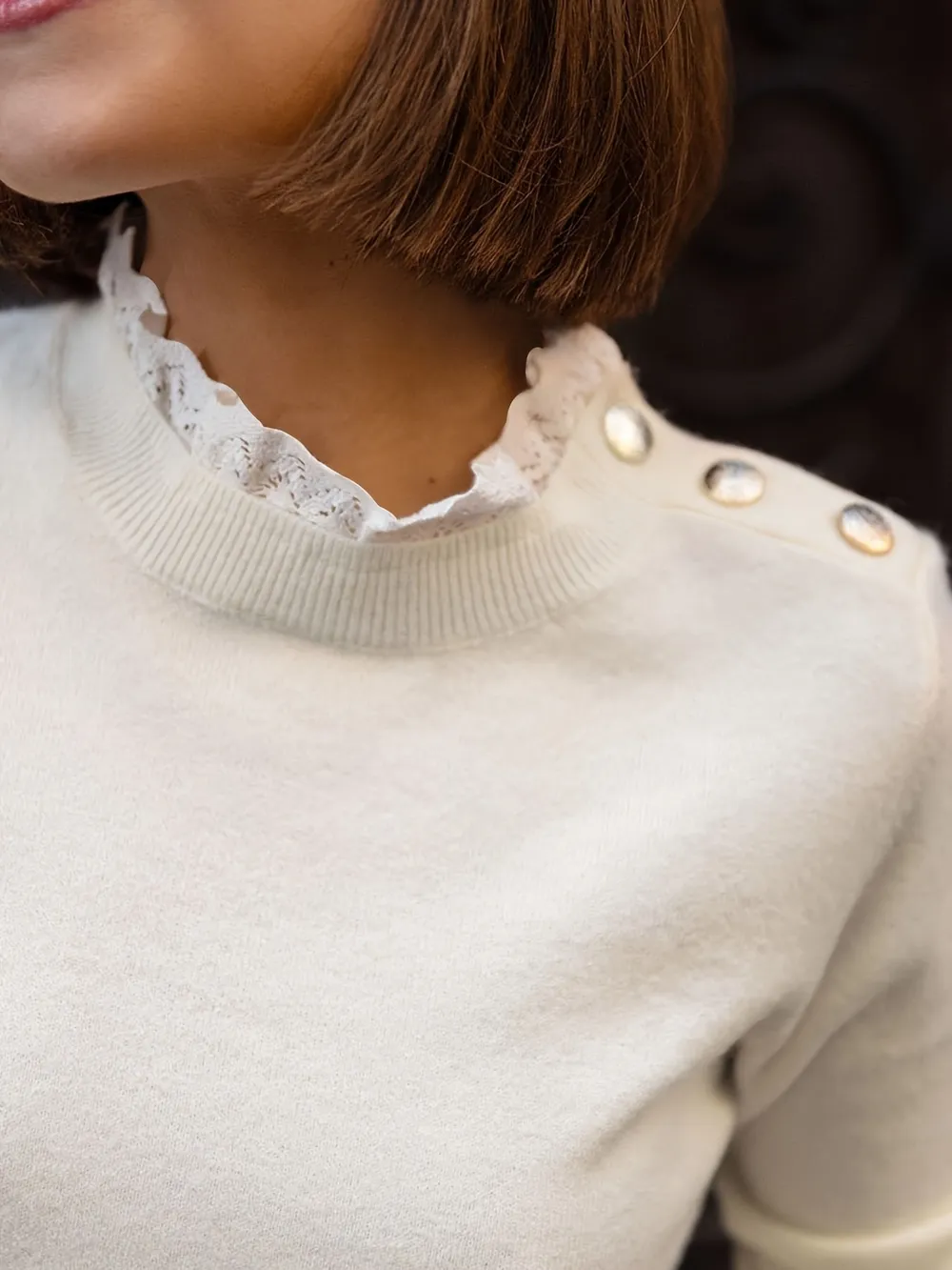 Ribbed Hem Mock Neck Long Sleeve Sweater, image 4