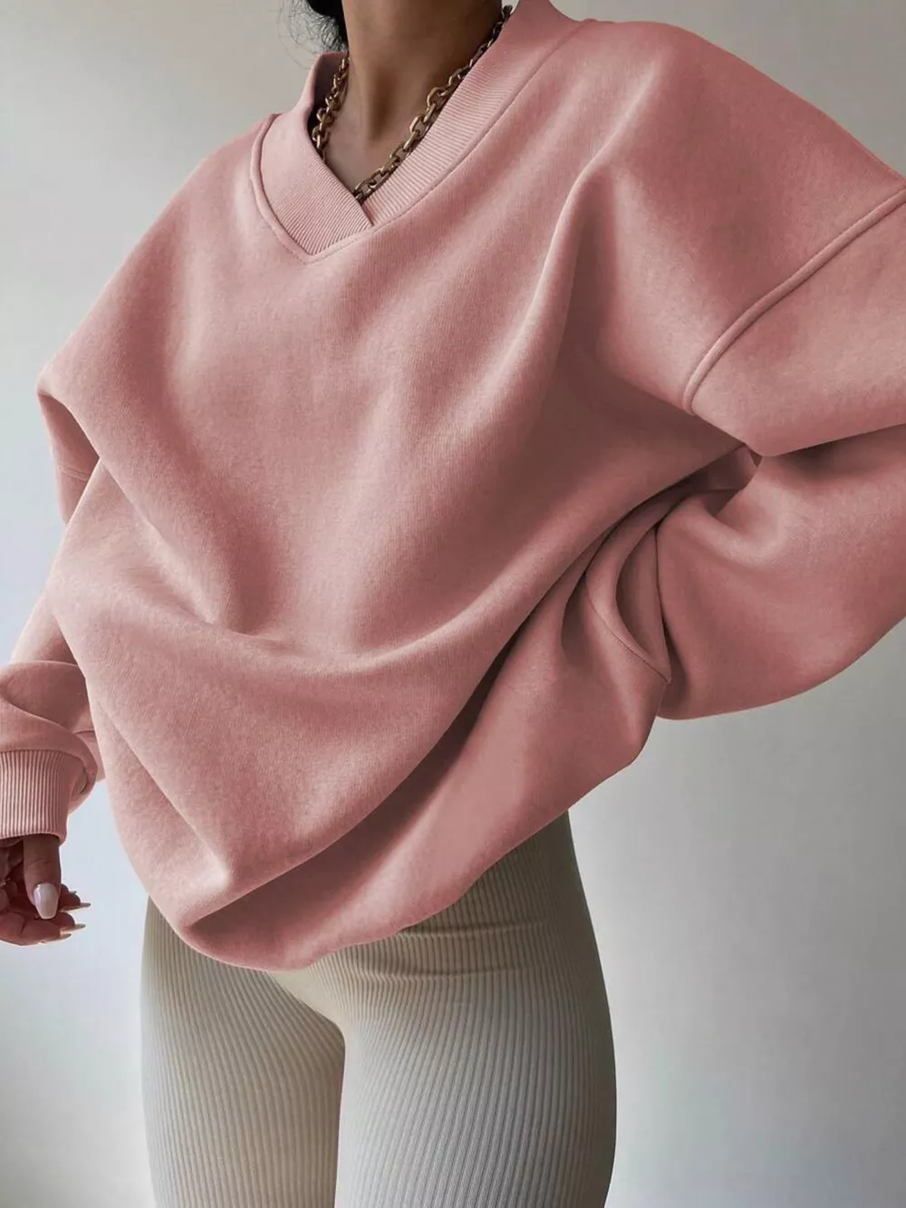 Dropped Shoulder Long Sleeve Oversized Sweatshirt, image 3