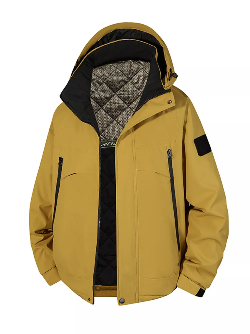 Men's Full Size Hooded Zip Up Winter Jacket Plus Size, image 4
